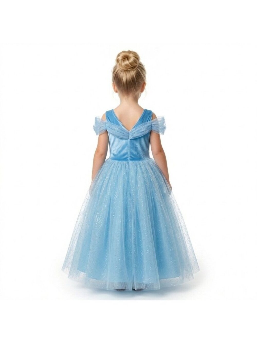 Girls Elsa Inspired Light Blue Princess Dress Costume (Size 4) - Picture 2 of 2